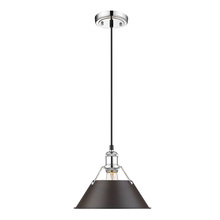  3306-M CH-RBZ - Orwell CH Medium Pendant - 10" in Chrome with Rubbed Bronze shade